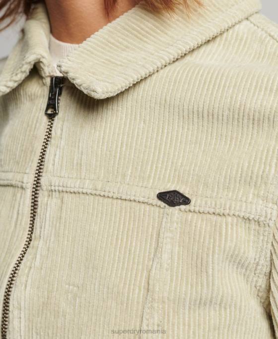 Superdry jachetă decupată din snur îmbrăcăminte bej femei JX0Z2031