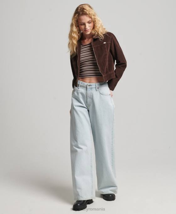 Superdry jachetă decupată din snur îmbrăcăminte maro femei JX0Z1975