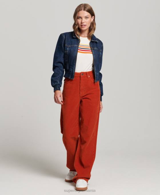 Superdry jachetă din denim indie club îmbrăcăminte albastru inchis femei JX0Z3589