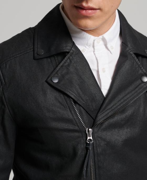 Superdry jachetă din denim îmbrăcată vintage îmbrăcăminte negru bărbați JX0Z4540