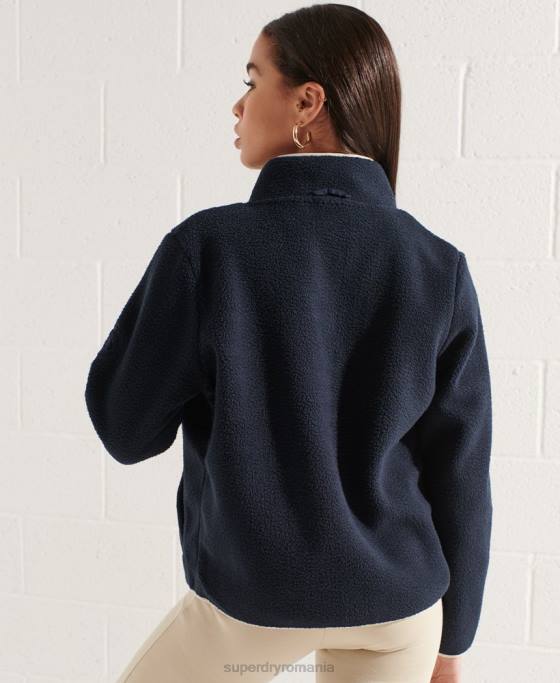 Superdry jachetă din lână de expediție îmbrăcăminte marina femei JX0Z6056