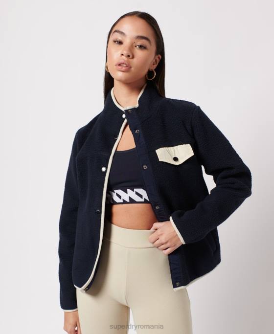 Superdry jachetă din lână de expediție îmbrăcăminte marina femei JX0Z6056