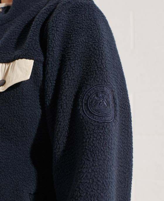 Superdry jachetă din lână de expediție îmbrăcăminte marina femei JX0Z6056