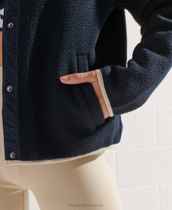 Superdry jachetă din lână de expediție îmbrăcăminte marina femei JX0Z6056