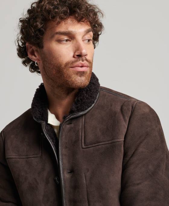Superdry jachetă din shearling deck îmbrăcăminte maro bărbați JX0Z4743