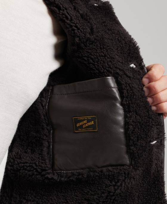 Superdry jachetă din shearling deck îmbrăcăminte maro bărbați JX0Z4743