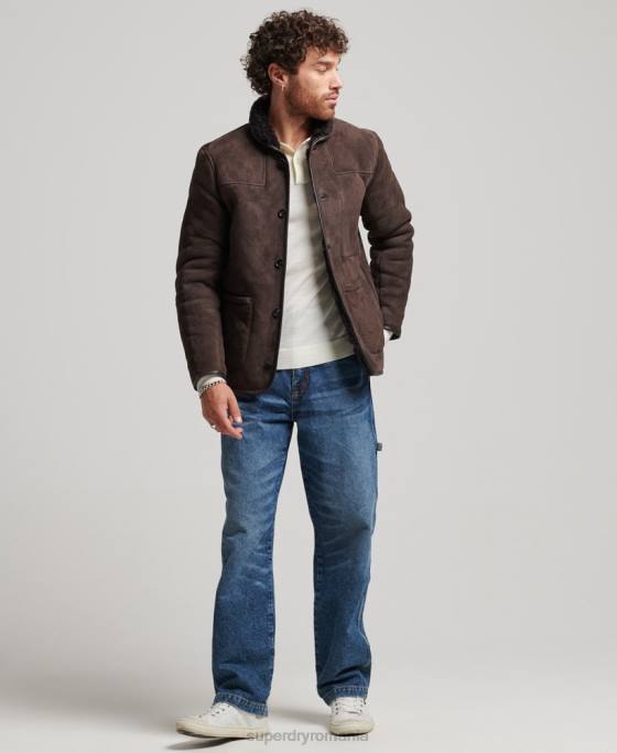 Superdry jachetă din shearling deck îmbrăcăminte maro bărbați JX0Z4743
