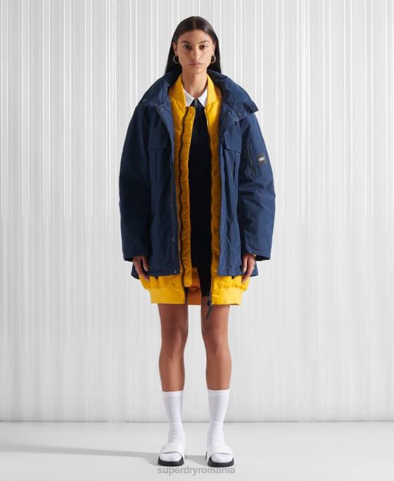 Superdry jachetă dublă sdx new york ediție limitată îmbrăcăminte marina femei JX0Z4763