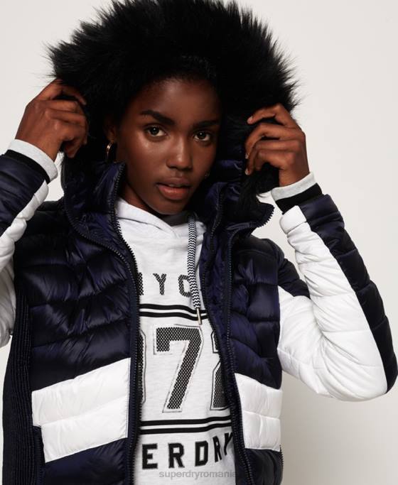 Superdry jachetă fuji chevron lux offshore îmbrăcăminte marina femei JX0Z5703