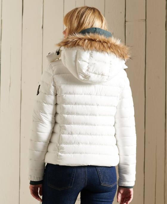 Superdry jachetă fuji clasică din blană artificială îmbrăcăminte alb femei JX0Z3652