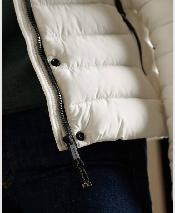 Superdry jachetă fuji clasică din blană artificială îmbrăcăminte alb femei JX0Z3652