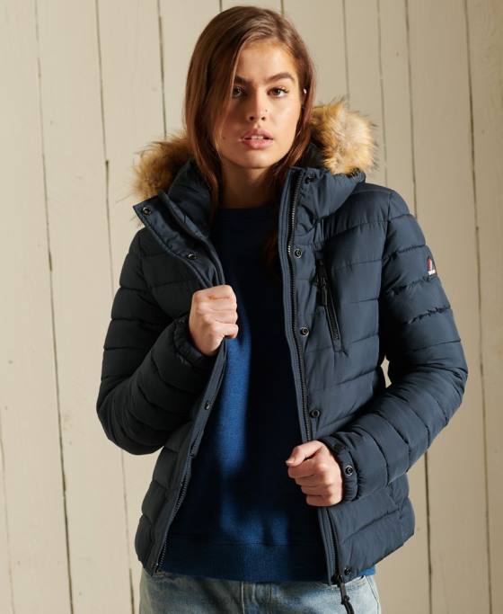 Superdry jachetă fuji clasică din blană artificială îmbrăcăminte marina femei JX0Z3767