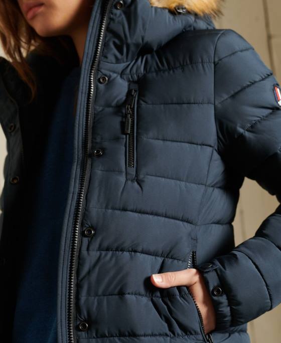 Superdry jachetă fuji clasică din blană artificială îmbrăcăminte marina femei JX0Z3767