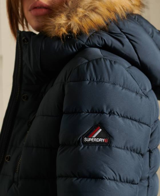 Superdry jachetă fuji clasică din blană artificială îmbrăcăminte marina femei JX0Z3767