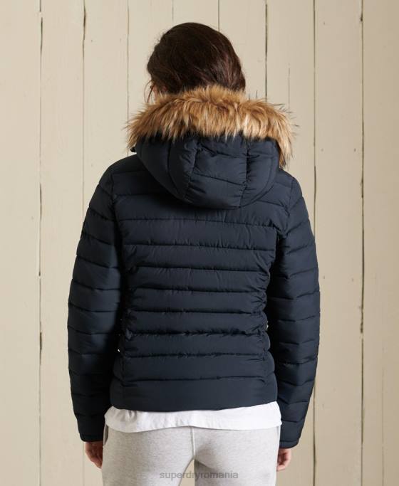 Superdry jachetă fuji clasică din blană artificială îmbrăcăminte marina femei JX0Z3818