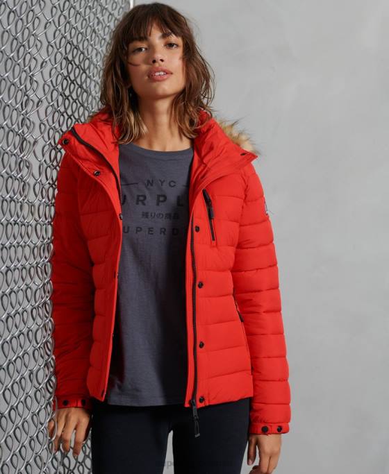 Superdry jachetă fuji clasică din blană artificială îmbrăcăminte roșu femei JX0Z5542