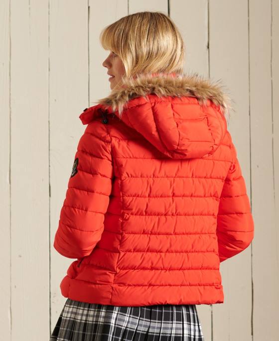 Superdry jachetă fuji clasică din blană artificială îmbrăcăminte roșu femei JX0Z5577