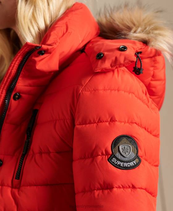 Superdry jachetă fuji clasică din blană artificială îmbrăcăminte roșu femei JX0Z5577