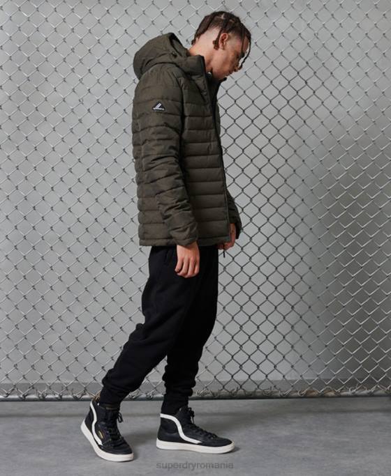 Superdry jachetă fuji cu glugă îmbrăcăminte gri inchis bărbați JX0Z4731