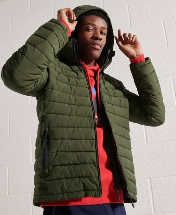 Superdry jachetă fuji cu glugă îmbrăcăminte kaki bărbați JX0Z4657