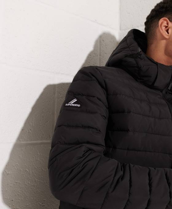 Superdry jachetă fuji cu glugă îmbrăcăminte negru bărbați JX0Z4729