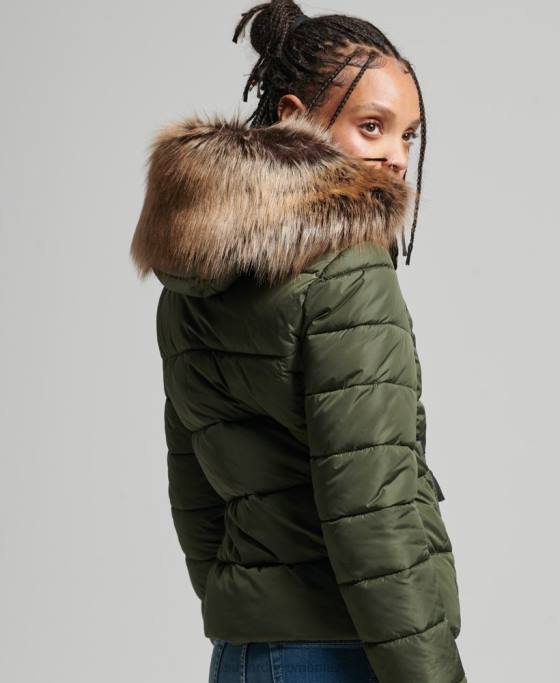 Superdry jachetă fuji luxe cu glugă de munte îmbrăcăminte kaki femei JX0Z5558