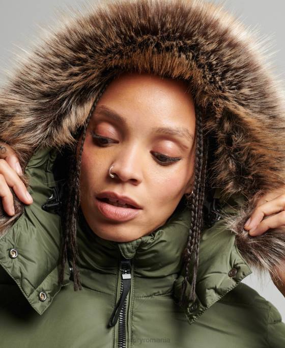 Superdry jachetă fuji luxe cu glugă de munte îmbrăcăminte kaki femei JX0Z5558