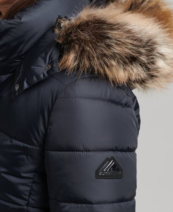 Superdry jachetă fuji luxe cu glugă de munte îmbrăcăminte marina femei JX0Z5559