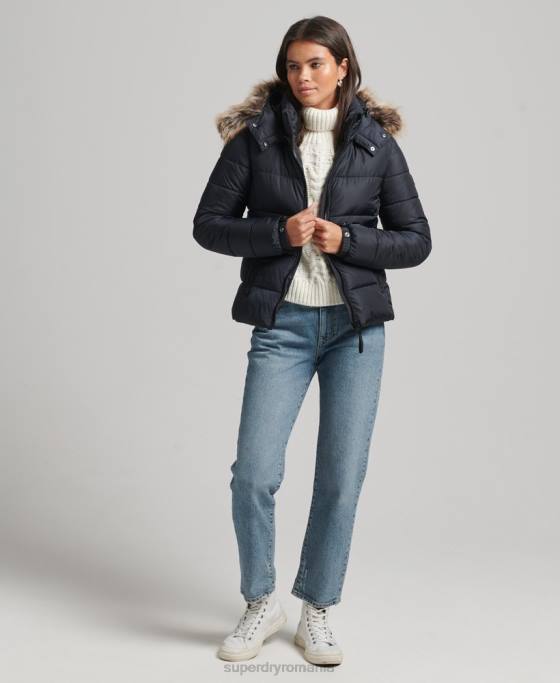 Superdry jachetă fuji luxe cu glugă de munte îmbrăcăminte marina femei JX0Z5559