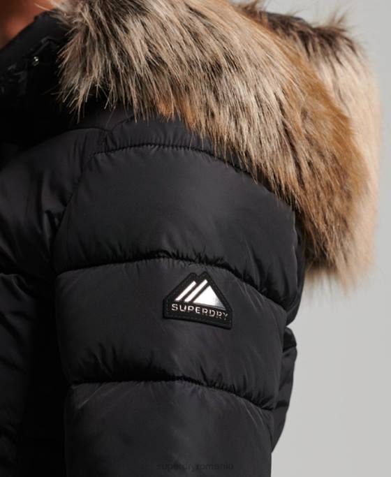 Superdry jachetă fuji luxe cu glugă de munte îmbrăcăminte negru femei JX0Z5504
