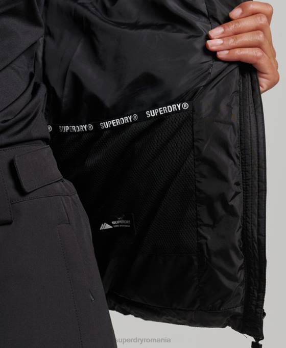 Superdry jachetă fuji luxe cu glugă de munte îmbrăcăminte negru femei JX0Z5504