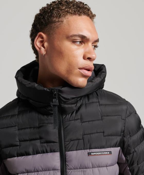 Superdry jachetă fuji matlasată mix radar expedition îmbrăcăminte gri bărbați JX0Z4469