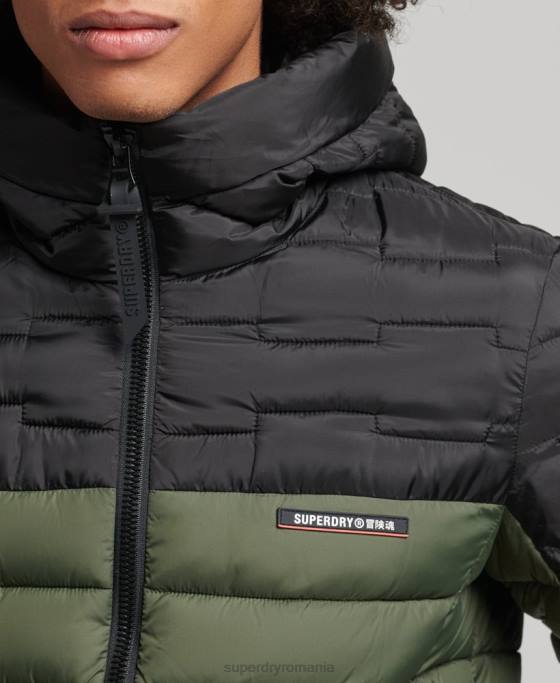 Superdry jachetă fuji matlasată mix radar expedition îmbrăcăminte kaki bărbați JX0Z4694