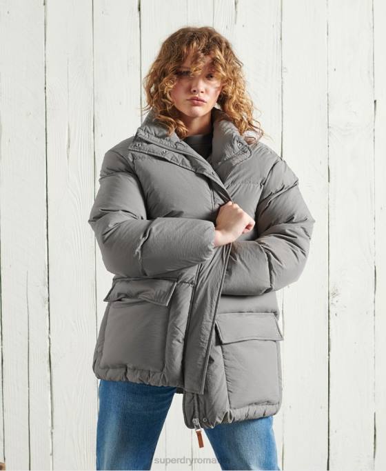 Superdry jachetă funnel ediție limitată uscată îmbrăcăminte argint femei JX0Z5696