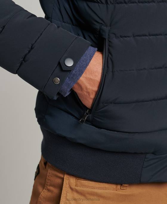 Superdry jachetă harrington căptușită îmbrăcăminte marina bărbați JX0Z965