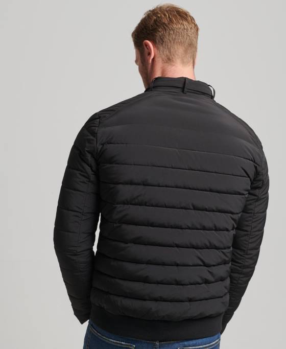 Superdry jachetă harrington căptușită îmbrăcăminte negru bărbați JX0Z1010