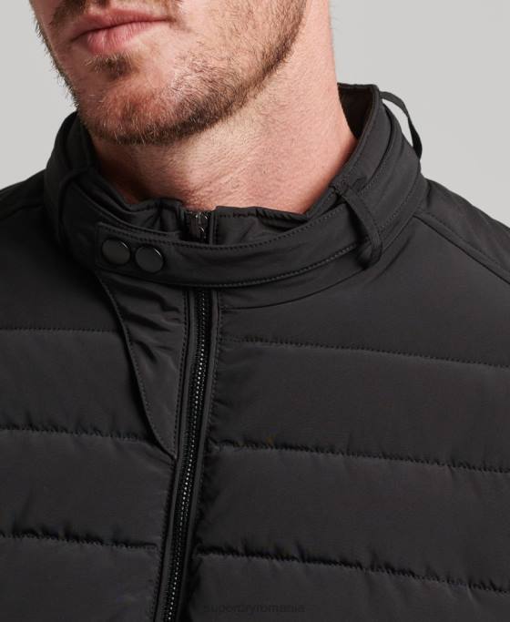 Superdry jachetă harrington căptușită îmbrăcăminte negru bărbați JX0Z1010