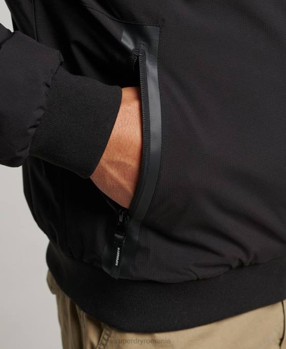 Superdry jachetă harrington de antrenament îmbrăcăminte negru bărbați JX0Z1038
