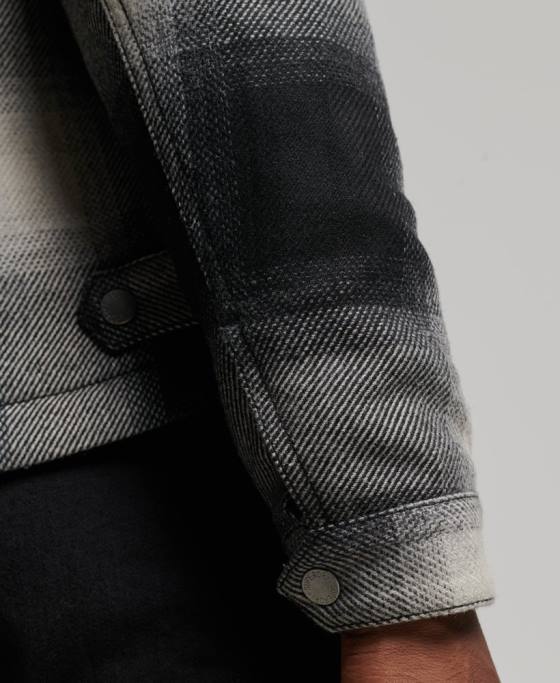 Superdry jachetă harrington de lână de epocă îmbrăcăminte negru bărbați JX0Z4594