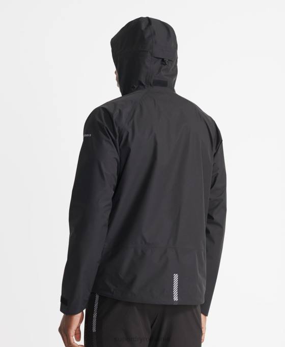 Superdry jachetă impermeabilă asimetrică de antrenament îmbrăcăminte negru bărbați JX0Z4787