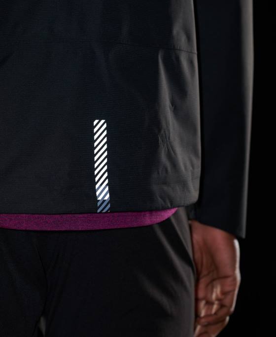 Superdry jachetă impermeabilă asimetrică de antrenament îmbrăcăminte negru bărbați JX0Z4787