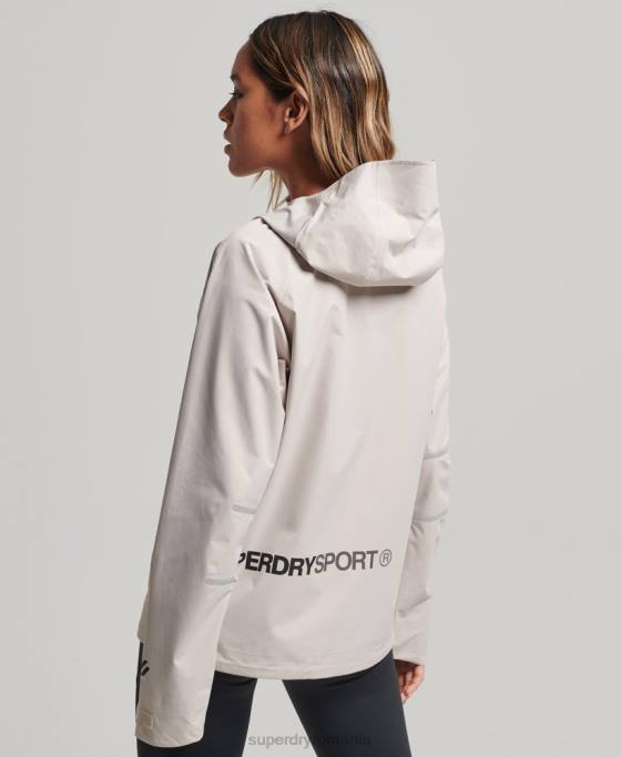 Superdry jachetă impermeabilă îmbrăcăminte bej femei JX0Z3555