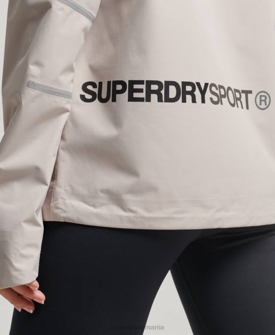 Superdry jachetă impermeabilă îmbrăcăminte bej femei JX0Z3555