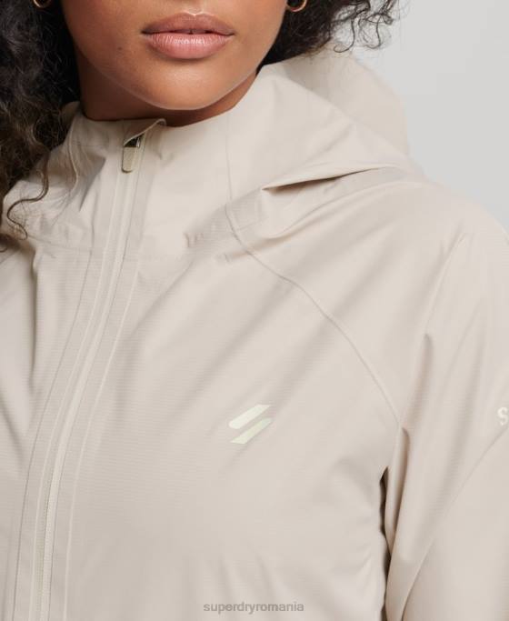 Superdry jachetă impermeabilă îmbrăcăminte bej femei JX0Z5616