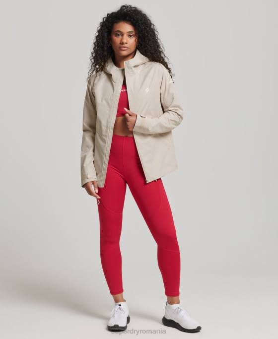Superdry jachetă impermeabilă îmbrăcăminte bej femei JX0Z5616