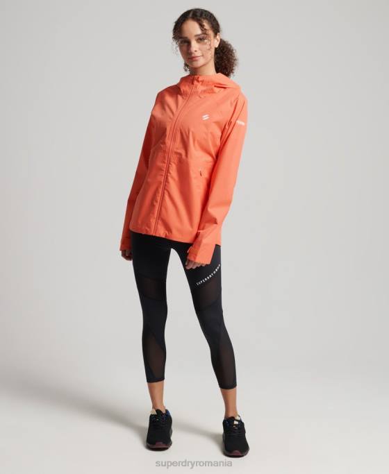 Superdry jachetă impermeabilă îmbrăcăminte coral femei JX0Z5488