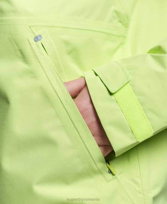 Superdry jachetă impermeabilă îmbrăcăminte galben femei JX0Z5500