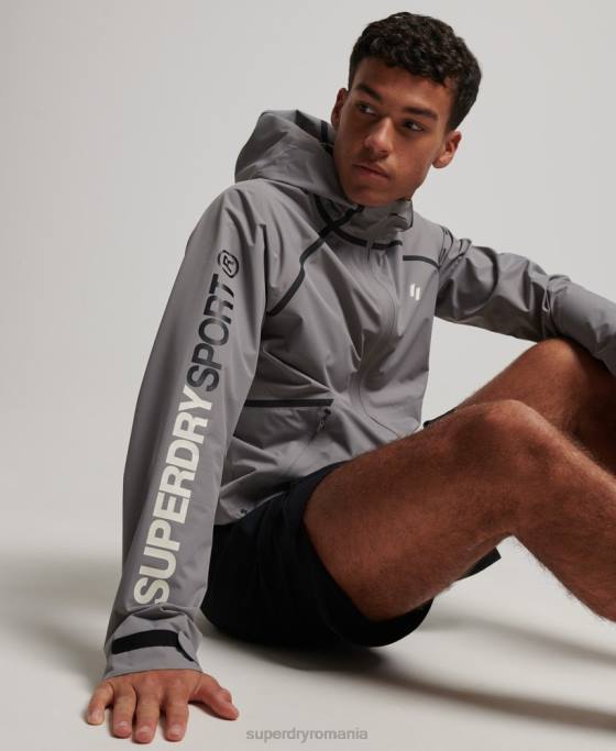 Superdry jachetă impermeabilă îmbrăcăminte gri bărbați JX0Z1011