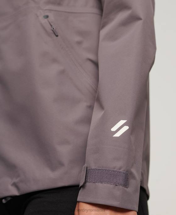 Superdry jachetă impermeabilă îmbrăcăminte gri femei JX0Z2230