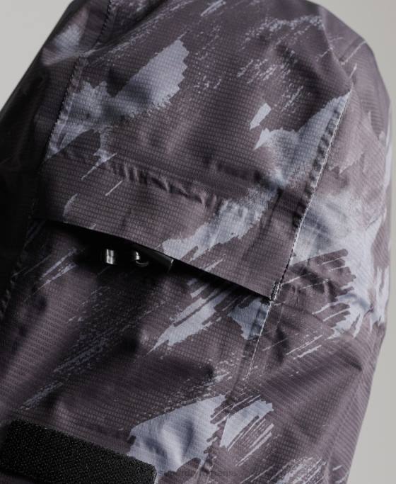 Superdry jachetă impermeabilă îmbrăcăminte gri inchis bărbați JX0Z1026